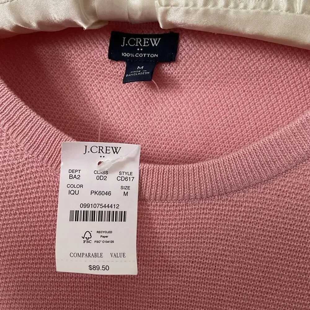 J.Crew Factory iced quartz Cotton seed-stitch‎ crewneck sweater M
